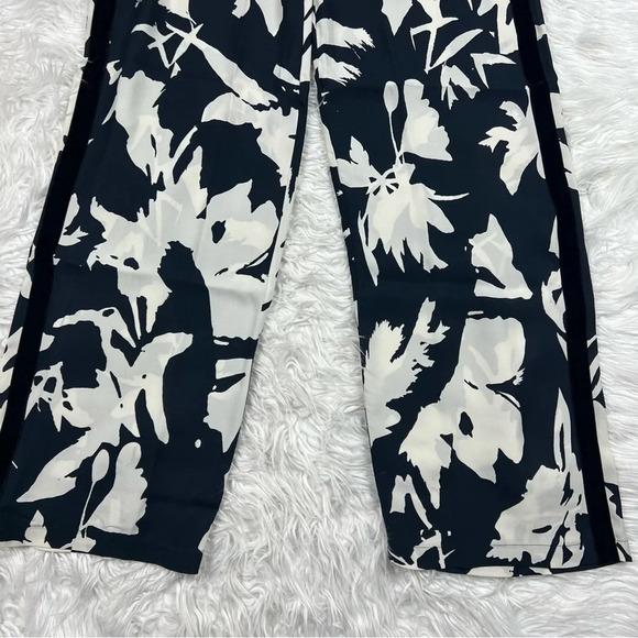 NWOT FUZZI Floral-print Crepe Track Pants Black Women’s 10 Designer - Picture 4 of 12